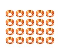 HARFINGTON 20pcs Countersunk Washer M4 Anodized Aluminum Alloy Finishing Washers, Screw Gaskets for Mechanical Accessories Parts, Orange