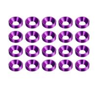 HARFINGTON 20pcs Countersunk Washer M4 Anodized Aluminum Alloy Finishing Washers, Screw Gaskets for Mechanical Accessories Parts, Purple