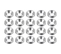 HARFINGTON 20pcs Countersunk Washer M5 Anodized Aluminum Alloy Finishing Washers, Screw Gaskets for Mechanical Accessories Parts, Silver