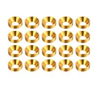HARFINGTON 20pcs Countersunk Washer M5 Anodized Aluminum Alloy Finishing Washers, Screw Gaskets for Mechanical Accessories Parts, Golden