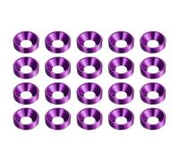 HARFINGTON 20pcs Countersunk Washer M5 Anodized Aluminum Alloy Finishing Washers, Screw Gaskets for Mechanical Accessories Parts, Purple