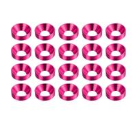 HARFINGTON 20pcs Countersunk Washer M5 Anodized Aluminum Alloy Finishing Washers, Screw Gaskets for Mechanical Accessories Parts, Pink