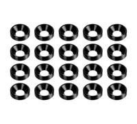 HARFINGTON 20pcs Countersunk Washer M5 Anodized Aluminum Alloy Finishing Washers, Screw Gaskets for Mechanical Accessories Parts, Black