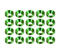 HARFINGTON 20pcs Countersunk Washer M5 Anodized Aluminum Alloy Finishing Washers, Screw Gaskets for Mechanical Accessories Parts, Green