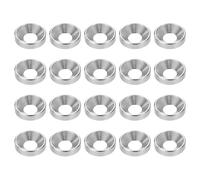 HARFINGTON 20pcs Countersunk Washer M6 Anodized Aluminum Alloy Finishing Washers, Screw Gaskets for Mechanical Accessories Parts, Silver