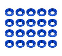 HARFINGTON 20pcs Countersunk Washer M6 Anodized Aluminum Alloy Finishing Washers, Screw Gaskets for Mechanical Accessories Parts, Blue