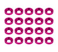 HARFINGTON 20pcs Countersunk Washer M6 Anodized Aluminum Alloy Finishing Washers, Screw Gaskets for Mechanical Accessories Parts, Pink