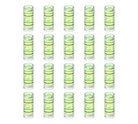 HARFINGTON 20pcs Cylindrical Bubble Spirit Level Vials 5x12mm Mini Horizontal Bubble Spirit Level Little Measuring Layout Tools for Industrial Carpentry Picture Frame, Green