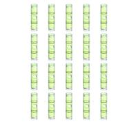 HARFINGTON 20pcs Cylindrical Bubble Spirit Level Vials 6x24mm Mini Horizontal Bubble Spirit Level Little Measuring Layout Tools for Industrial Carpentry Picture Frame, Green