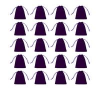 HARFINGTON 20pcs Flocked Cloth Drawstring Bag 2.8 x 3.5 Inch Jewelry Flocked Pouches Gift Bags for Wedding Party Favor Candy Jewelry Packaging Organizing Storage, Deep Purple