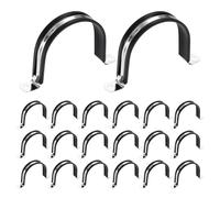 HARFINGTON 20pcs M77 Stainless Steel Rubber Pipe Strap, EPDM Cushioned Cable Clamp U-Tube Strap Clip Plastic Cushioned Insulated Clamp for Automotive Industrial Marine Household