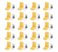 HARFINGTON 20pcs Metal Corner Braces 18x28x28mm L-Shape 90 Degree Right Angle Brackets Corner Braces with Plastic Brackets Screws for Furniture Support Chairs Wood Shelf Cabinets Box, Orange