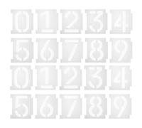 HARFINGTON 20pcs Number Stencils 3 Inch Plastic Reusable Number Painting Templates 0-9 Address Curb Stencils Kit for Mailbox Signs House Address Road Wall Art