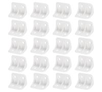 HARFINGTON 20pcs Plastic Corner Braces 36 x 24 x 24mm L-Shape 90 Degree Right Angle Brackets Corner Braces with Screws for Furniture Support Chairs Wood Shelf Cabinets Box, White