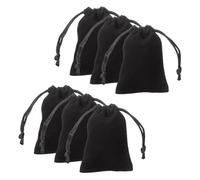 HARFINGTON 20pcs Velvet Gift Bags 2" x 2.8" Drawstring Jewelry Pouches Reusable Gift Packaging Storage Bags with Drawstring for Jewelry Bracelet Headphone Bead Gift Candy, Black