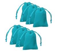 HARFINGTON 20pcs Velvet Gift Bags 2" x 2.8" Drawstring Jewelry Pouches Reusable Gift Packaging Storage Bags with Drawstring for Jewelry Bracelet Headphone Bead Gift Candy, Lake Blue