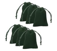 HARFINGTON 20pcs Velvet Gift Bags 2" x 2.8" Drawstring Jewelry Pouches Reusable Gift Packaging Storage Bags with Drawstring for Jewelry Bracelet Headphone Bead Gift Candy, Dark Green