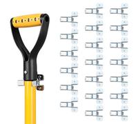 HARFINGTON 20pcs Wall-Mount Spring Grip Clamps Clips Hanger Garage Closet Wall Organizer Metal Grip Tool for Garage Closet Rakes Broom Mop Holder