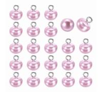 HARFINGTON 24pcs 16L Round Faux Pearl Buttons 10mm 3/8" Half Ball Dome Metal Shank Sewing Buttons Replacement DIY Small Button for Clothing Bridal Wedding Dress DIY Crafts, Light Purple