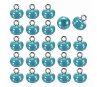 HARFINGTON 24pcs 16L Round Faux Pearl Buttons 10mm 3/8" Half Ball Dome Metal Shank Sewing Buttons Replacement DIY Small Button for Clothing Bridal Wedding Dress DIY Crafts, Dark Blue