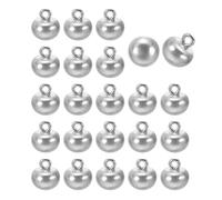 HARFINGTON 24pcs 16L Round Faux Pearl Buttons 10mm 3/8" Half Ball Dome Metal Shank Sewing Buttons Replacement DIY Small Button for Clothing Bridal Wedding Dress DIY Crafts, Gray