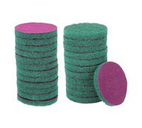 HARFINGTON 24pcs Scrubber Scouring Pads 180 Grits 5 Inch Drill Power Brush Hoop and Loop Surface Conditioning Disc Drill Scuffing Disc Scrub Pads for Home Kitchen Cleaning, Green