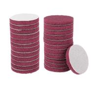HARFINGTON 24pcs Scrubber Scouring Pads 400 Grits 3 Inch Drill Power Brush Hoop and Loop Surface Conditioning Disc Drill Scuffing Disc Scrub Pads for Home Kitchen Cleaning, Red