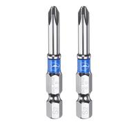HARFINGTON 2pcs #2 Impact Phillips Screwdriver Bit PH2 1/4" Hex Shank 2" (50mm) Long 0.2" Rod Magnetic Cross Head Drill Bits S2 Steel Upgraded Mirror Polishing Power Screw Driver Tool