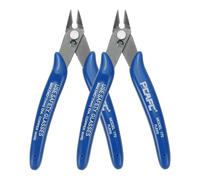 HARFINGTON 2pcs 5" Flush Cut Pliers Small Precision Wire Cutter Side Cutter Diagonal Cutting Pliers for Jewelry Model Electronic 3D Print, Blue/White