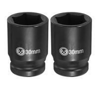 HARFINGTON 2pcs 6 Point Deep Impact Socket 3/4" Drive 30mm Metric CR-V Steel Hex Nut Bolt Sockets 2.4" Long for Auto Machine Repair