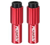 HARFINGTON 2pcs Bike Inline Cable Adjuster Aluminum Alloy Brake Cable Gear Shift Connector Indexed Inline Cable Tension Adjuster Housing Screws for Mountain and Road Bikes, Red