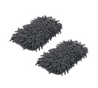 HARFINGTON 2pcs Car Wash Sponge 8.7" x 4.3" Chenille Microfiber Mitt Scratch-Free Absorbent Scour Scrubber Cleaning Sponge for Washing Detailing on Cars, Trucks, SUV, Boats, RVs, Gray