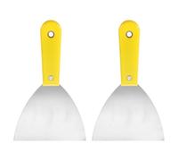 HARFINGTON 2pcs Carbon Steel Putty Knife 5" Plastic Handle Spreading Drywall Flex Putty Scraper for Wallpaper Wall Taping Scraping Paint, Yellow