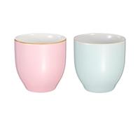HARFINGTON 2pcs Chinese Ceramic Teacup 5oz Handmade Ceramic Teacups Traditional Gong Fu Tea Set for Mate Tea Coffee Wine Drinks, Pink/Pink Green