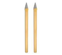 HARFINGTON 2pcs Cold Chisel 2/3" Wide 12" Long Alloy Steel High Hardness Heat Treated Heavy Duty Point Cold Chisel for Cutting Rivets Iron Steel Bronze Copper Rods Bolts, Gold Gray