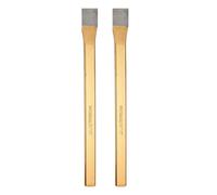 HARFINGTON 2pcs Cold Chisel 4/5" Wide 12" Long Alloy Steel High Hardness Heat Treated Heavy Duty Flat Cold Chisel for Cutting Rivets Iron Steel Bronze Copper Rods Bolts, Gold Gray
