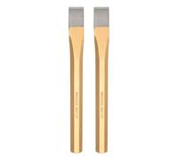 HARFINGTON 2pcs Cold Chisel 5/8" Wide 8" Long Alloy Steel High Hardness Heat Treated Heavy Duty Octagonal Shank Flat Cold Chisel for Cutting Rivets Iron Steel Bronze Copper Bolts, Gold Gray