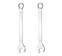 HARFINGTON 2Pcs Combination Wrench 13mm Metric 12-Point Box and Open End 45# Carbon Steel Double Ended Spanner Tool for Automotive Pipe Furniture Machinery DIY Repair, Silver White