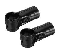 HARFINGTON 2Pcs End Rail Clamps 1-1/8" Carbon Steel Electrophoretic t Pipe Clamp T-Shaped Chain Link Fence End Rail Clamps for 1-1/8" OD Pipe with Bolts & Nuts for Fences Handrails, Black