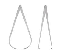 HARFINGTON 2pcs Firm Joint Inside/Outside Caliper 400mm 16 Inch Tool Steel Firm Friction Joint Internal Measurement Tool for Carving Shaping Modeling, Silver
