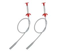 HARFINGTON 2pcs Flexible Grabber Claw Pick Up Tool 0.47" Dia. 35" 4 Claws Stainless Steel Cleaning Hook Unclog Sink Sewer Hair Drain Cleaner Sink Unclogger for Toilet Bathtub Sewer, Silver