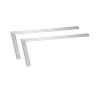 HARFINGTON 2Pcs Machinist Precision Square Ruler 20" 90 Degree Stainless Steel Engineer Squares L-Type Metal Right Angle Ruler Framing Tool for Professional Carpentry and Woodworking, Silver