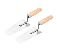 HARFINGTON 2Pcs Masonry Hand Tool, 6.7" x 2"/3" Carbon Steel Pointing Trowel Gauging Trowel with 4.53" Wooden Grip for Concrete Cement Plaster Mortar Stucco Tile, White