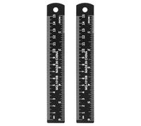 HARFINGTON 2pcs Metal Straight Ruler 15cm Metric SAE Aluminum Alloy Measuring Rulers Scale Tool with Hole for Measure Study Reading Classroom Office, Black