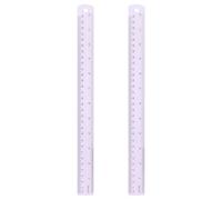 HARFINGTON 2pcs Metal Straight Ruler 30cm Metric SAE Aluminum Alloy Measuring Rulers Scale Tool with Hole for Measure Study Reading Classroom Office, Purple