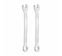 HARFINGTON 2pcs Mini Combination Wrench 3/16" 6-Point Box End & 15 Degree Angled Offset Open End CR-V Steel Double Ended Spanner Tool for Household Automotive Machinery DIY Repair