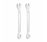 HARFINGTON 2pcs Mini Combination Wrench 4.5mm Metric 6-Point Box End & 15 Degree Angled Offset Open End CR-V Steel Double Ended Spanner Tool for Household Automotive Machinery DIY Repair