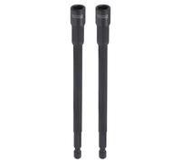 HARFINGTON 2pcs Nut Driver Drill Bit 8mm Metric Socket 1/4" Hex Shank 6" (150mm) Extra Long Magnetic 6-Point Sockets Quick Change Chrome Vanadium Steel Bolt Setters for Power Drill Drivers