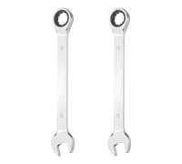 HARFINGTON 2Pcs Ratcheting Combination Wrench 20mm Metric 12-Point Ratchet Box and Open End CR-V Steel Double Ended Spanner for Automotive Pipe Furniture Machinery DIY Repair, Silver White