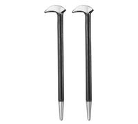 HARFINGTON 2pcs Rolling Head Pry Bar 6" Length 0.3" Rod Dia Carbon Steel Lady-foot Leverage Bar Heel Line Up Pry Bars for Automotive Mechanics Aligning & Prying